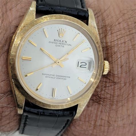 mens rolex 14k yellow gold date black|14k gold rolex oyster perpetual.